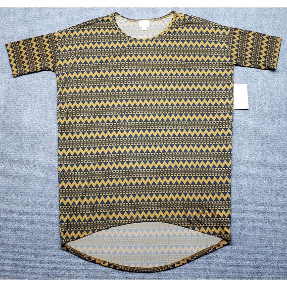 LulaRoe Irma Top Tunic Womens XS Multicolor Aztec Round Neck Short Sleeve New - Picture 1 of 9
